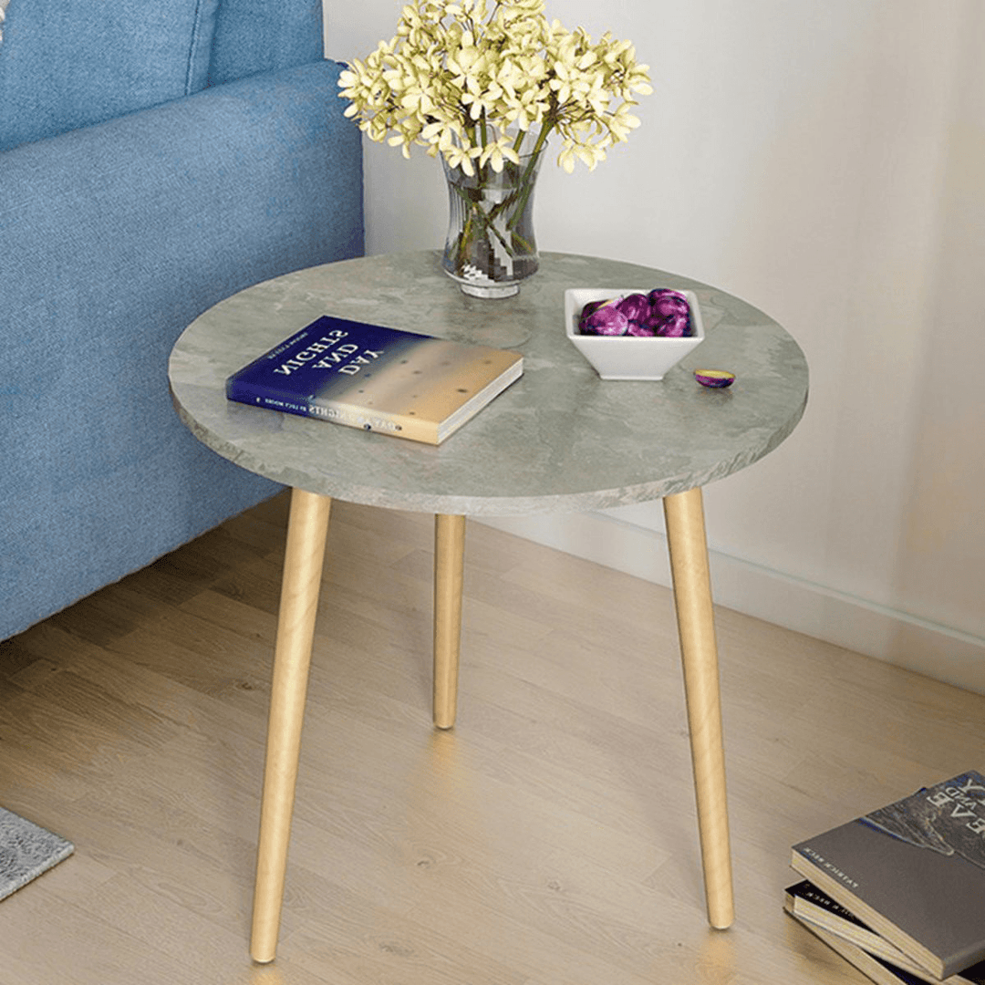 Round Side End Table Wooden Coffee Desk Laptop Desk round Display Stand Sofaside End Lamp Table for Living Room Bedroom