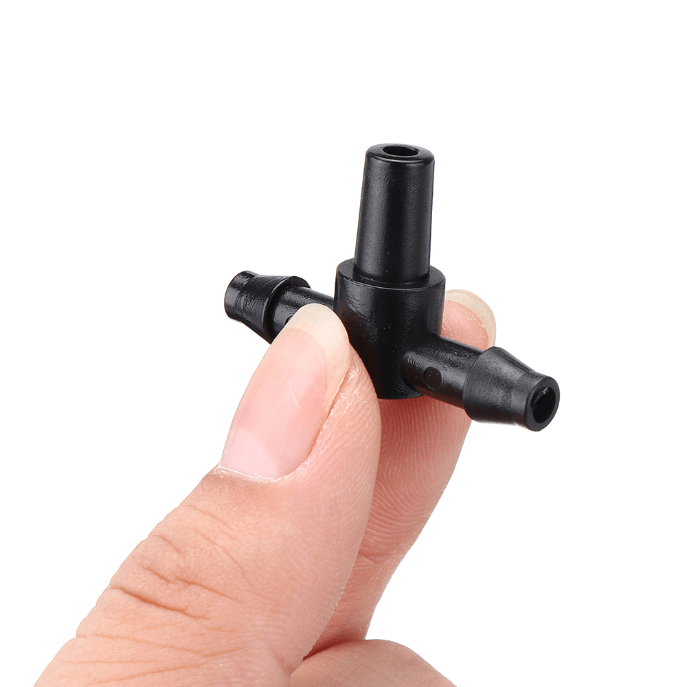 50Pcs Garden Hose Sprinkler Tee Connector Micro Drip Irrigation 4/7Mm Pipe Barbed Connector Watering System Pipe Barbed Connection Part