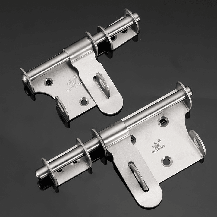 Stainless Steel Left and Right Latches Sliding Lock Security Door Latch with Screws