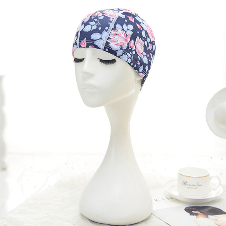 Women Cotton High Elasticity Swimming Cap Turban Hat - MRSLM