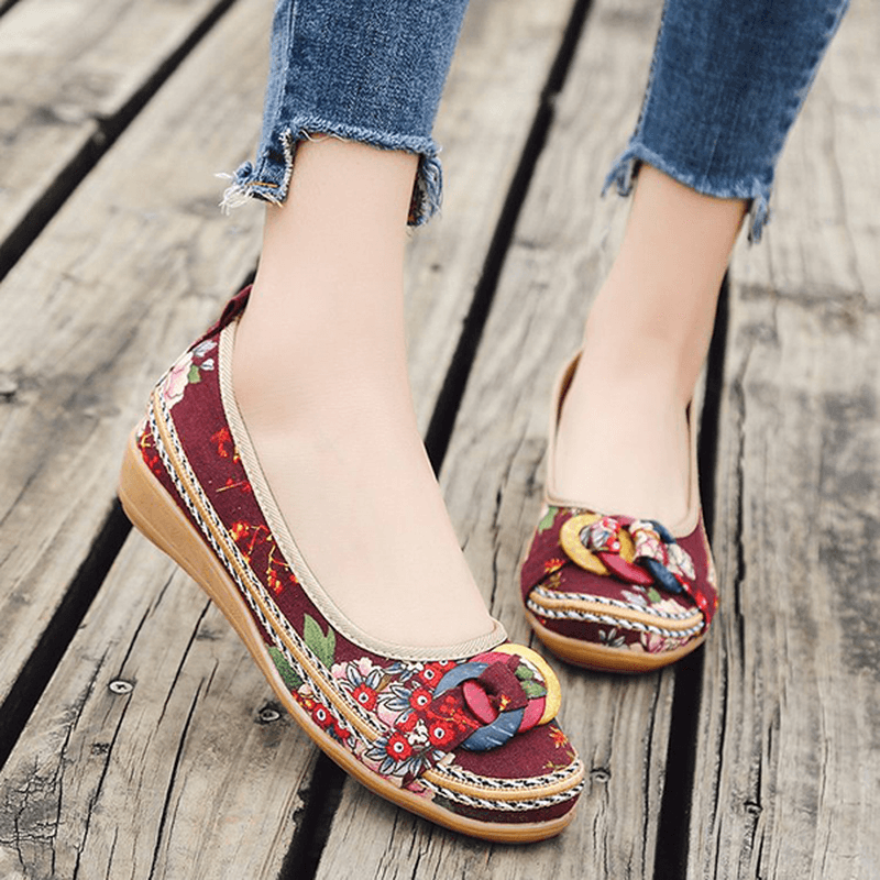 US Size 5-11 Embroidery Loafers for Wome