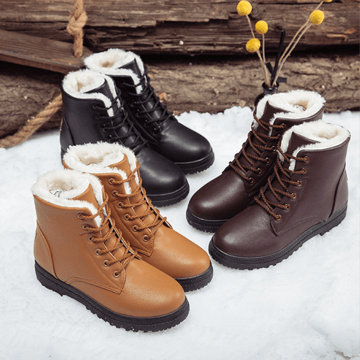 Women Casual Comfy Keep Warm Fur Lining Snow Boots