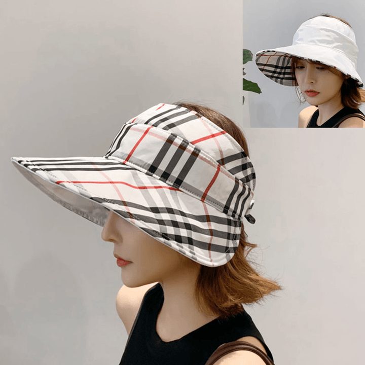 Double-Sided Multi-Purpose Lattice Top Hat Cover Face Anti-Uv Cap