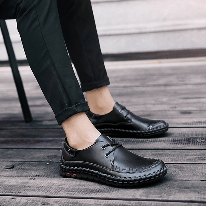 Lace up Leather Outdoor Oxfords Soft Sole Business Formal Shoes