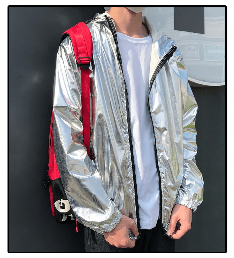 Gold and Silver Reflective Laser Show Shiny Jacket