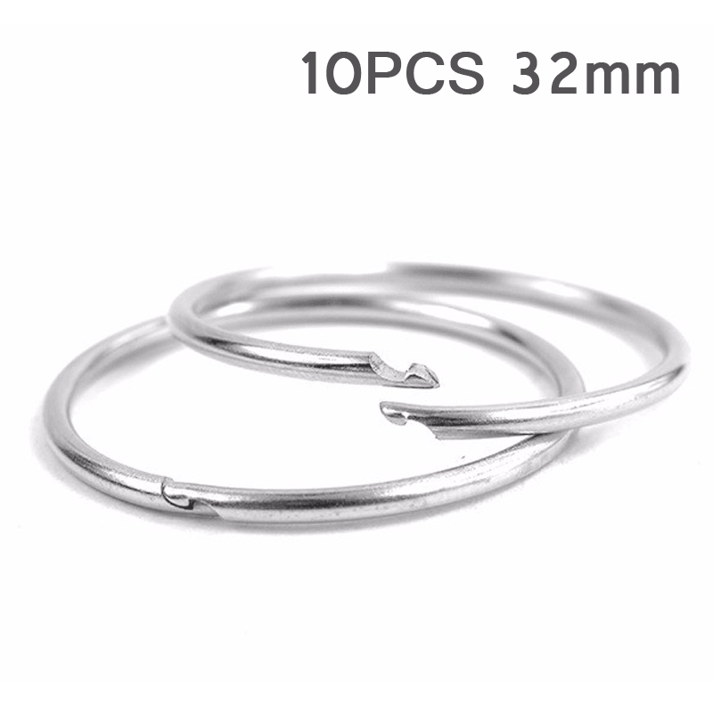 10PCS 32Mm Diameter Outdoor EDC Key Ring Buckle Metal round Chain Quick Release Clamp Ring