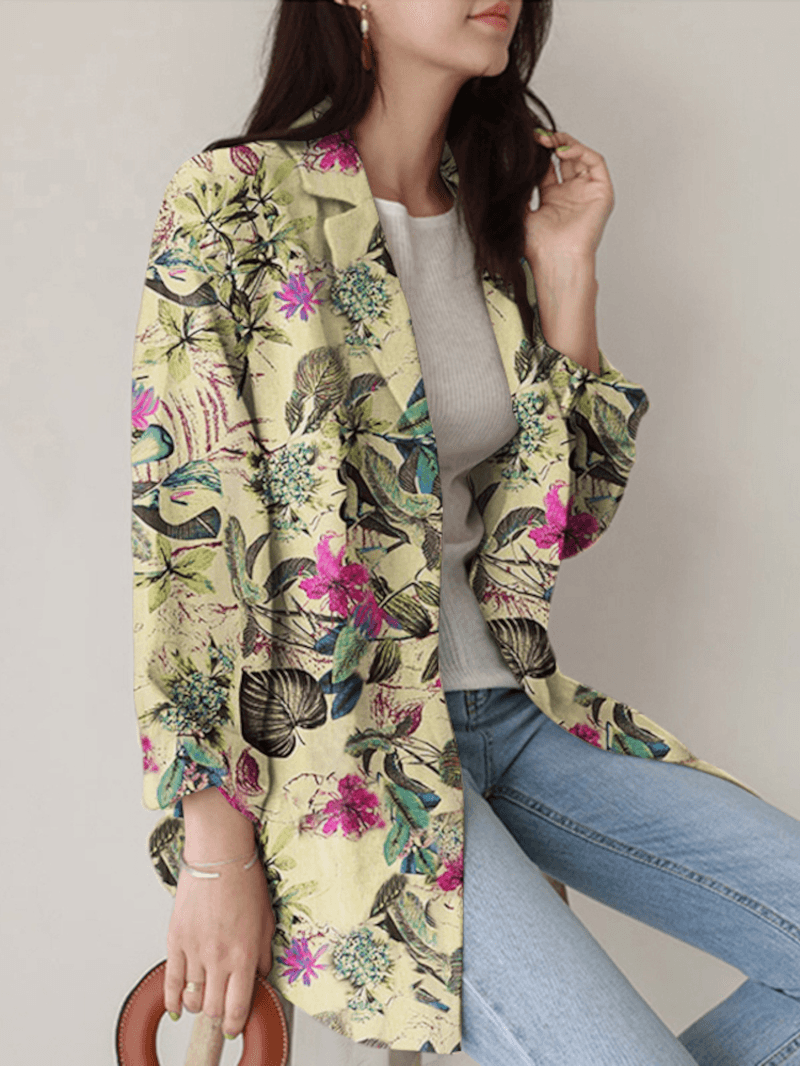 Women Full Sleeve Casual Loose Floral Printing Leisure Workwear Suit