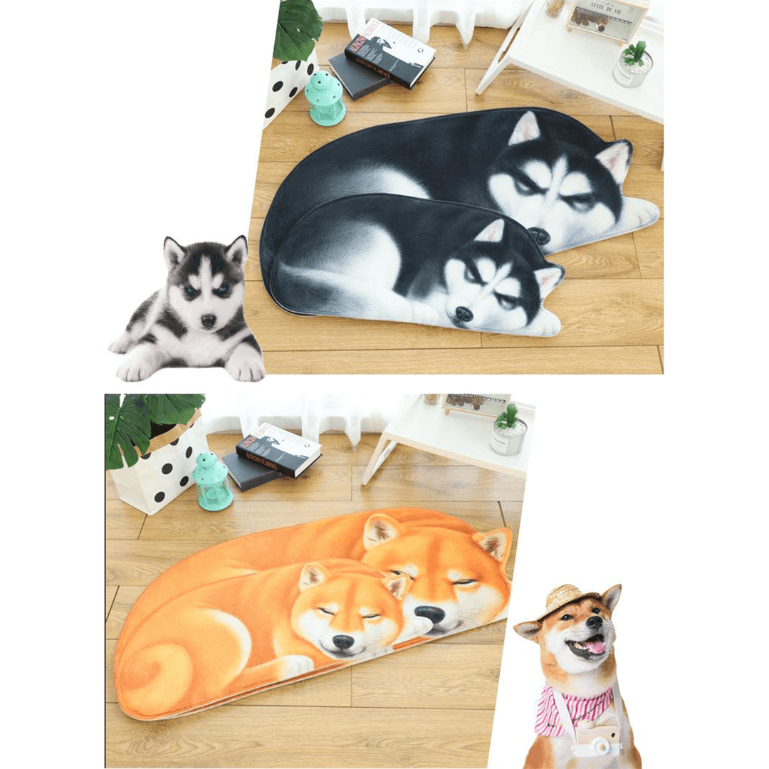 3D Cute Dog Pattern Doormat Indoor Print Door Mat Suedel Floor Rugs