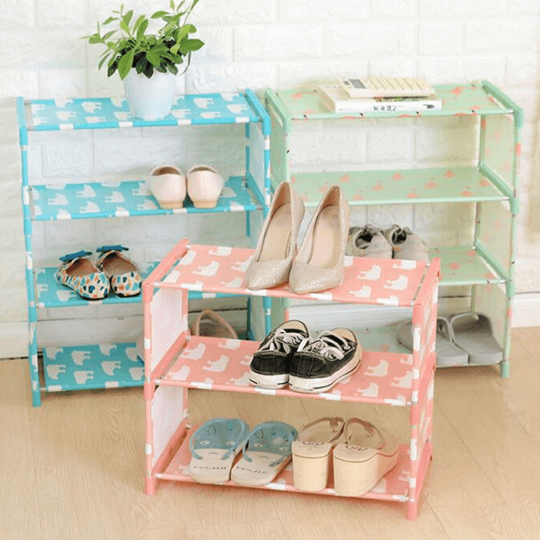 4 Layer Home Shoe Stand Wall Bench Rack Shelf Storage Baskets Closet Organizer Cabinet