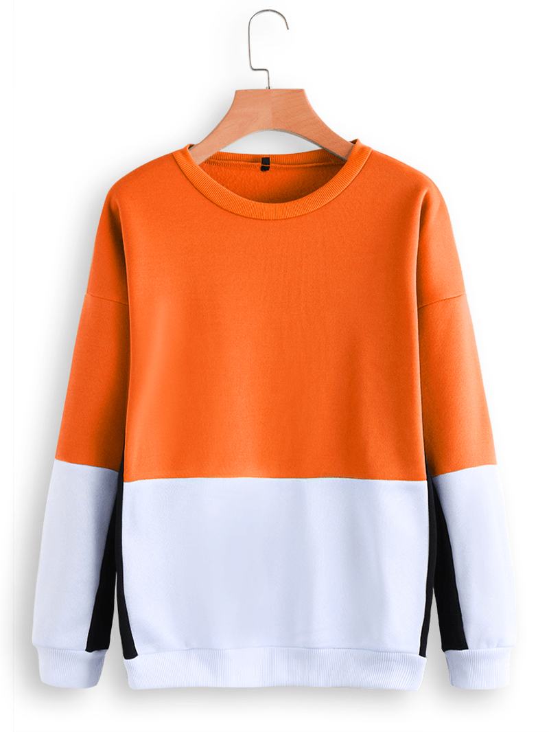 Patchwork Crew Neck Sweatshirt - MRSLM