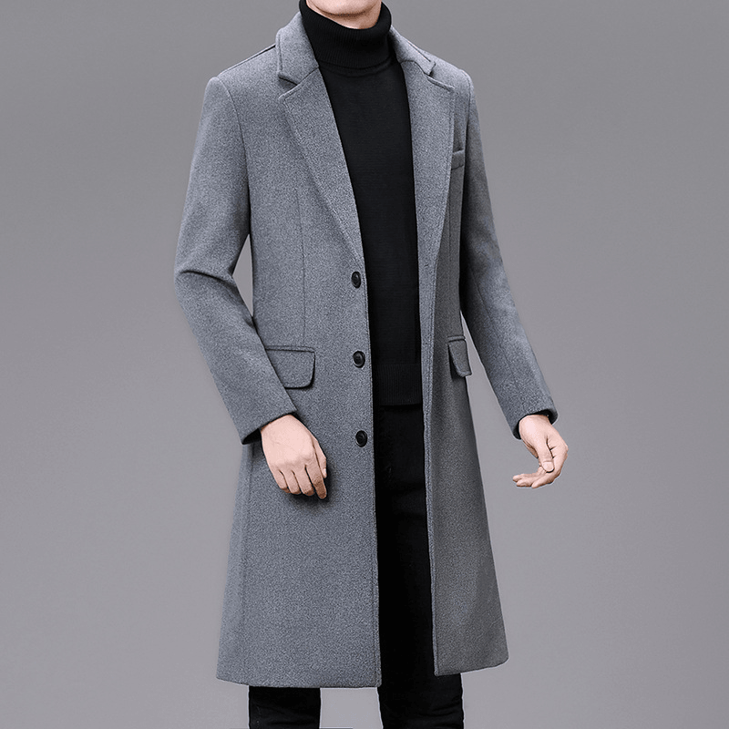 Men Casual plus Cotton Long Coat