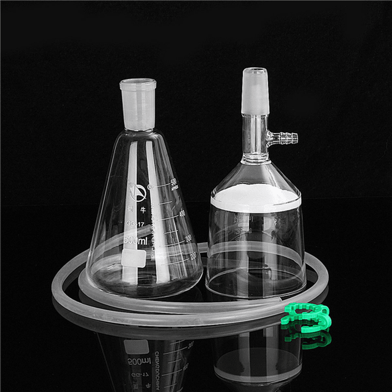 500Ml 24/29 Joint Suction Filtration Equipment Glass Buchner Funnel Conical Flask Filter Kit