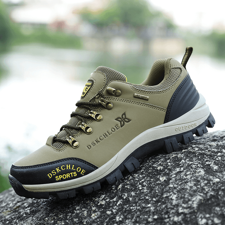 Men Breathable Non Slip Soft Bottom Lace up Comfy Outdoor Casual Sports Shoes