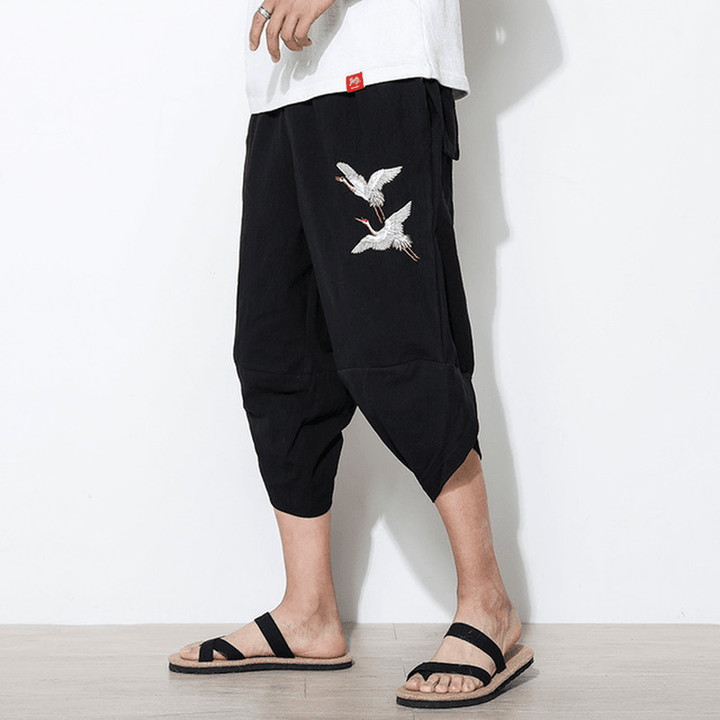 Loose Breathable Cotton Linen Chinese Style Casual Shorts