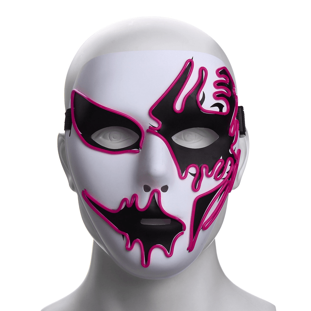 Halloween Mask LED Luminous Flashing Party Masks Light up Dance Halloween Cosplay Props - MRSLM