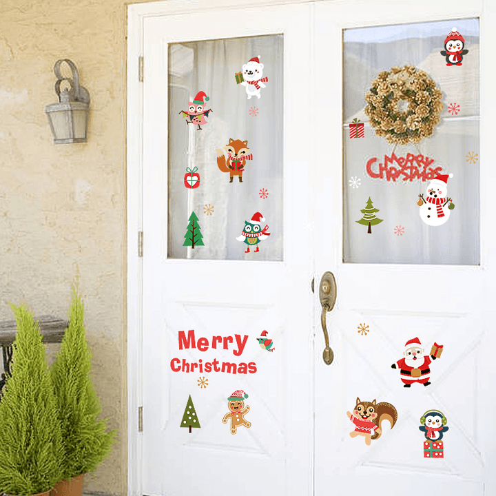 Miico SK6038 Christmas Sticker Novetly Cartoon Wall Stickers for Kids Room Decoration Christmas Party