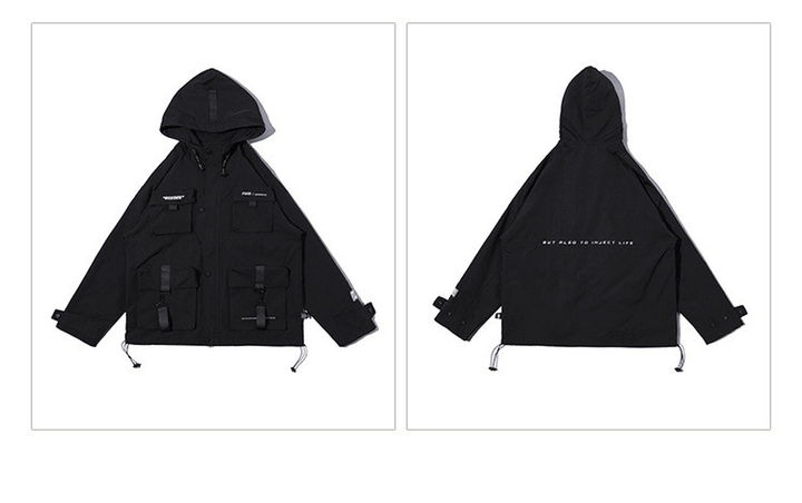 Men'S Multi-Pocket Functional Hooded Jacket