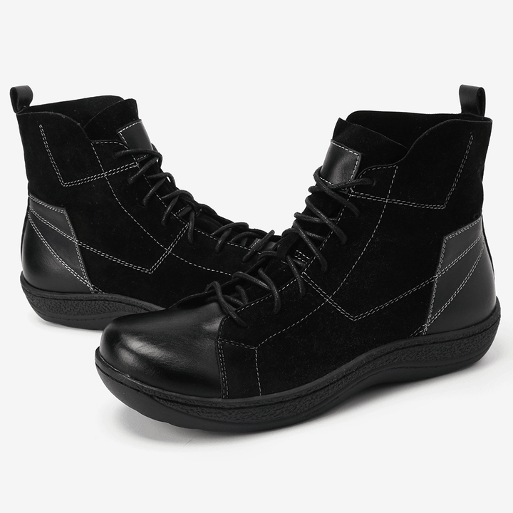 Retro Spicing Casual Lace up Slip Resistant Ankle Boots