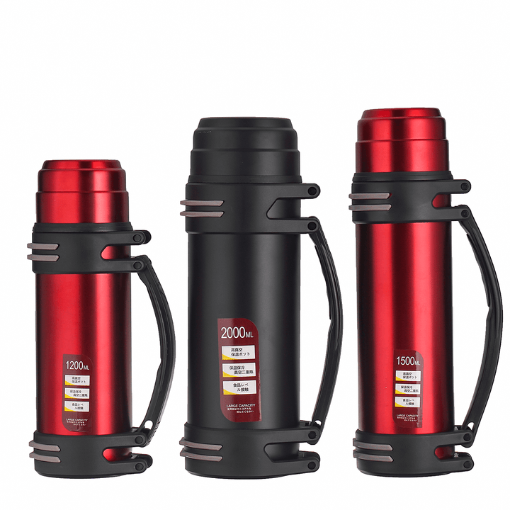 1.2/1.5/2.0L Vacuum Flask Insulated Cup 304 Stainless Steel Coffee Tea Water Bottle for Camping Travel Sport Office