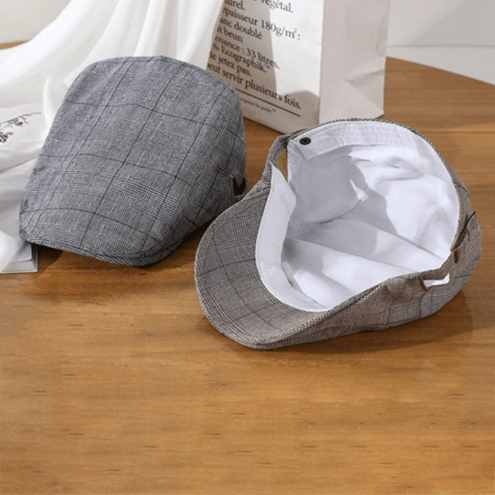 Mens Outdoor Summer Breathable Lattice Beret Hat