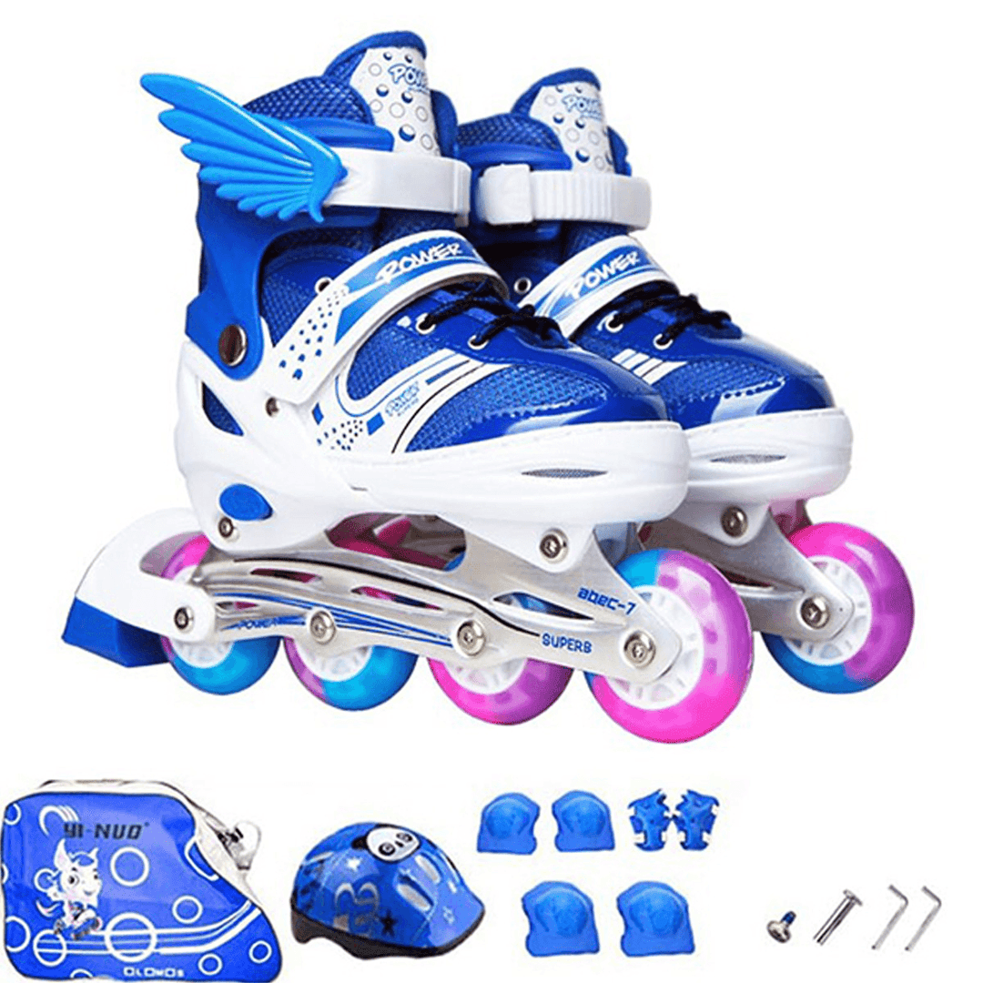 Kids Skates Children Roller Skates Flash PU Full Flash Adjustable Adult Children Roller Skates Gifts