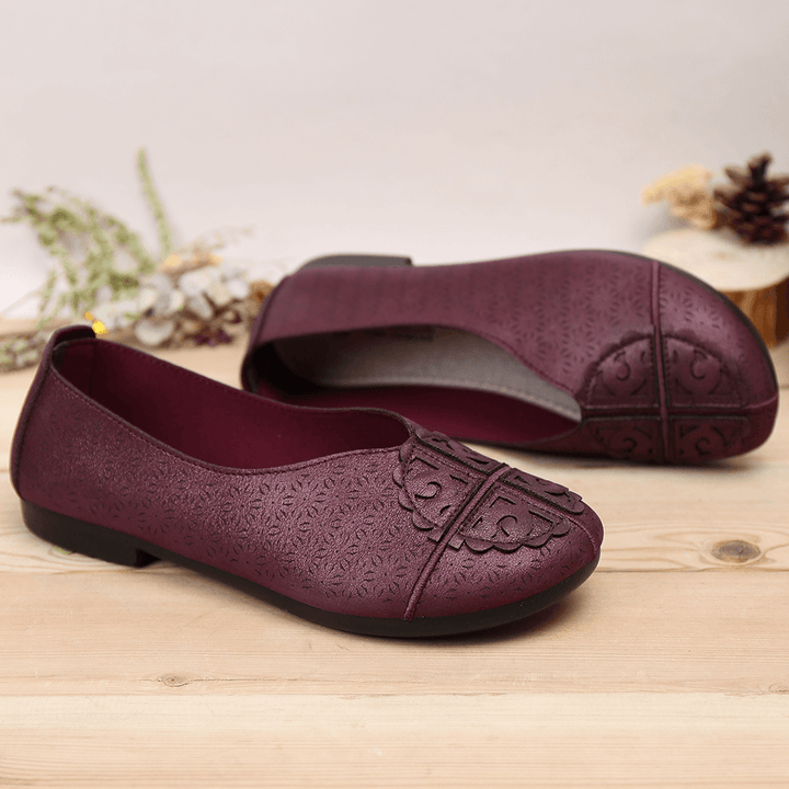 Women'S Casual Solid Color Hollow Comfortable Slip Resistant Flats