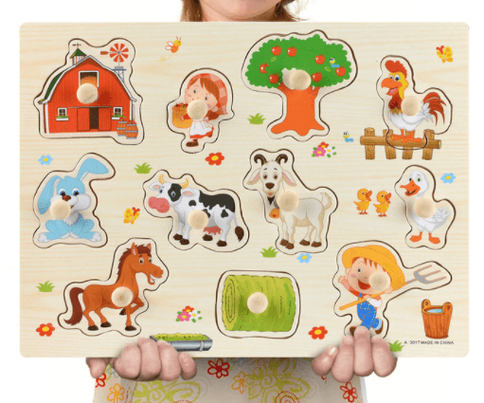 Early Childhood Education Puzzle Animal Alphabet Cognition Wooden Toys