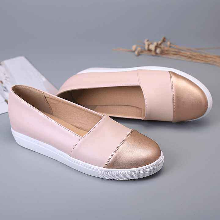 Women Casual Pure Color Stitching Flats