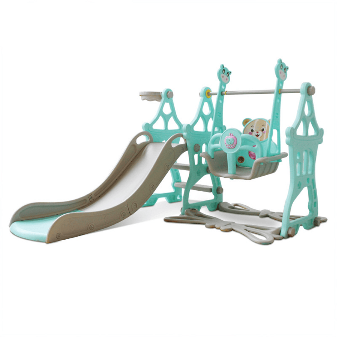 3-In-1 Kid Playset Slide and Swing Set for Toddlers Baby Climbing Freestanding Slides Playset Indoor Outdoor Playground for Kids - MRSLM