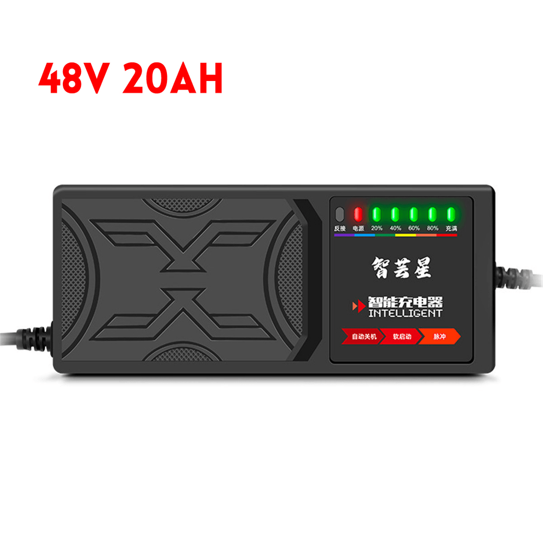 48V 20AH/60V 20AH/72V 20AH 7-Light Electric Vehicle Battery Charger Adapter - MRSLM