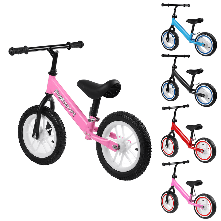 Kids Adjustable Height Flashing Balance Bikes Children Bicycle with Comfortable CushionsÔºÜNon-Slip Handles Wear-ResistantÔºÜShock-Absorbing Rubber Tires Aged 2-7 Years Old