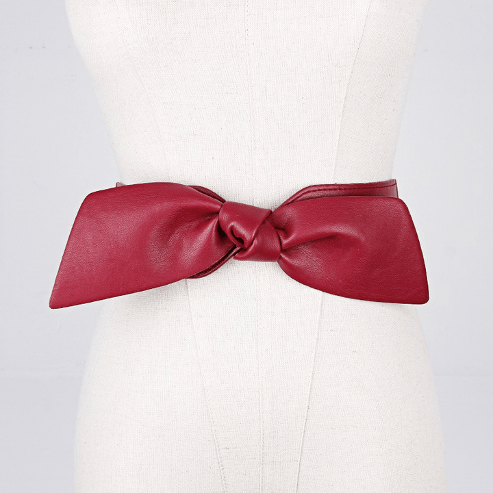 Skirt Decoration Bow PU Belt