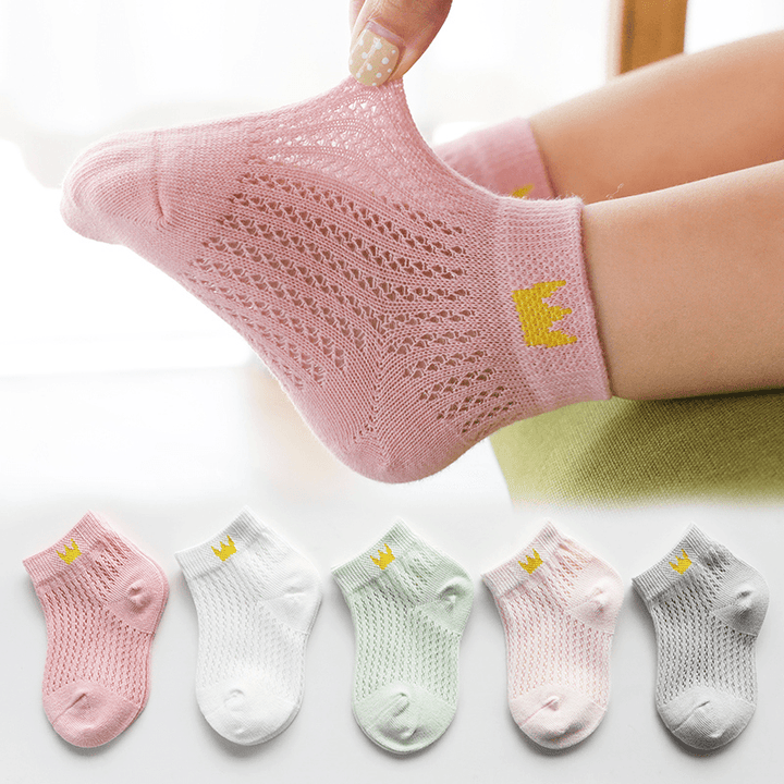 5 Pairs of Children Socks-Crown Female Treasure - MRSLM