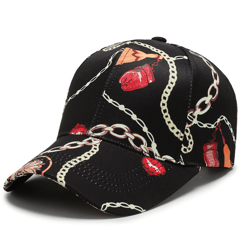 Hat Men and Women Trend Print Element Baseball Cap