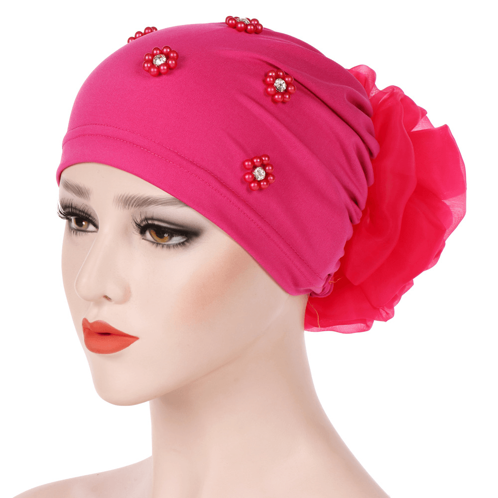 Women Winter Cotton Earmuffs Muslin Chemical Turban Cap - MRSLM