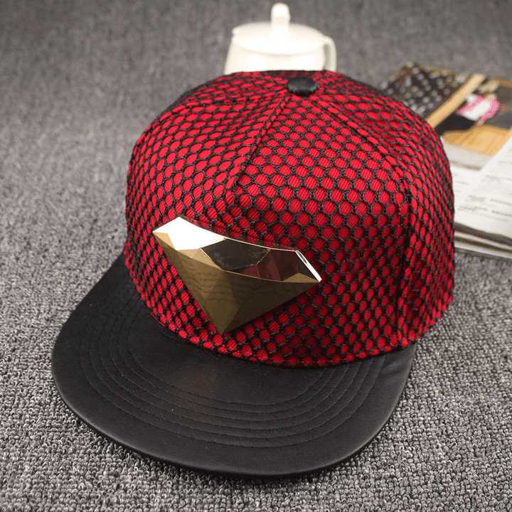 European and American Diamond New Mesh Flat Brim Hat