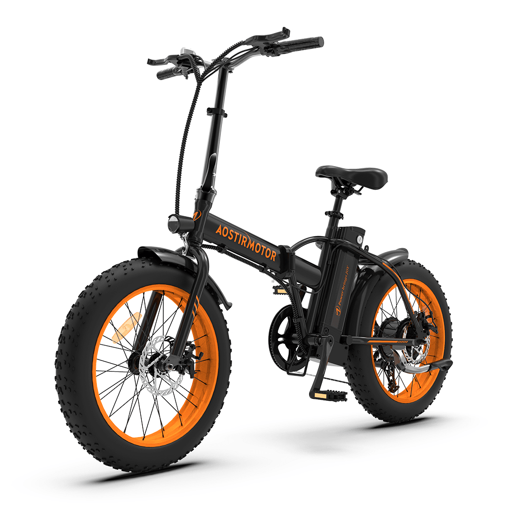 [US DIRECT] AOSTIRMOTOR A20 Electric Bike 20Inch 500W 36V 13Ah 40Km/H Max Speed 25-35Km Mileage 120Kg Max Load Mountain Fat Tire Electric Bicycle