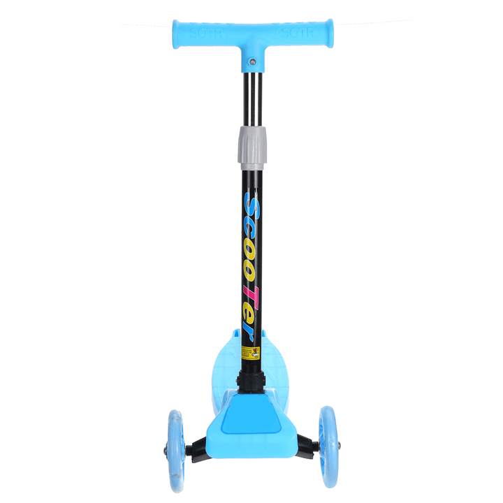 Kids 3 Wheel Foldable Scooters T-Bar Adjustable Riding Kick Scooters LED PU Flashing Wheels Exercise Balance for Kids Birthday