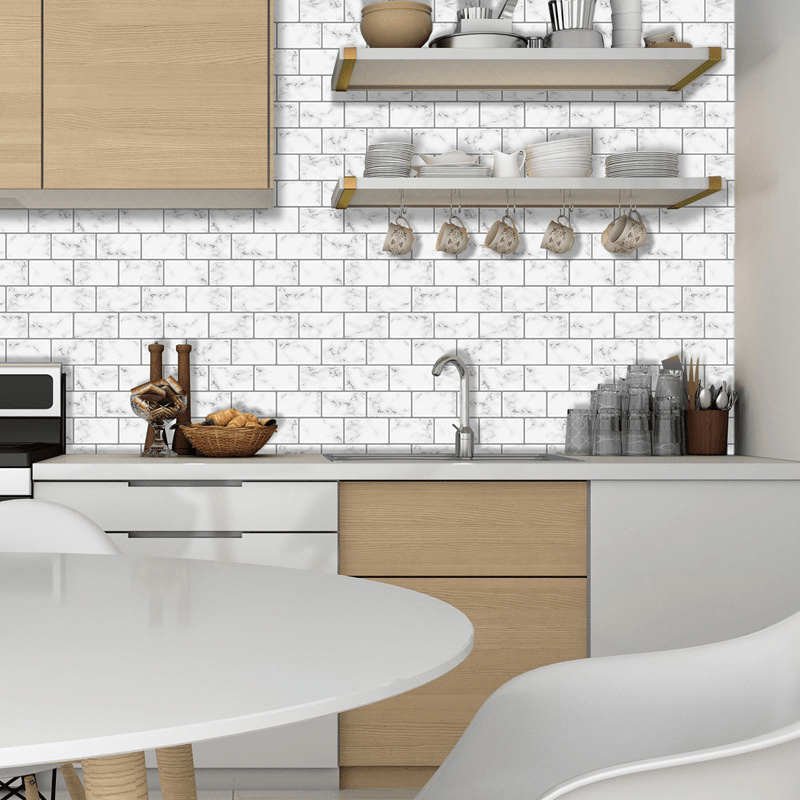 30.5X30.5Cm Sticker Kitchen Wall Decal Removable PU Epoxy Faux Brick Waterproof Wall Sticker for Home Kitchen Decor