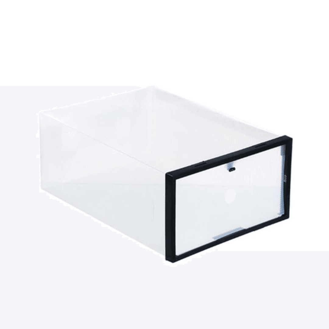 Foldable Clear Plastic Shoe Boxes Storage Organizer Stackable Tidy Display Box Baskets