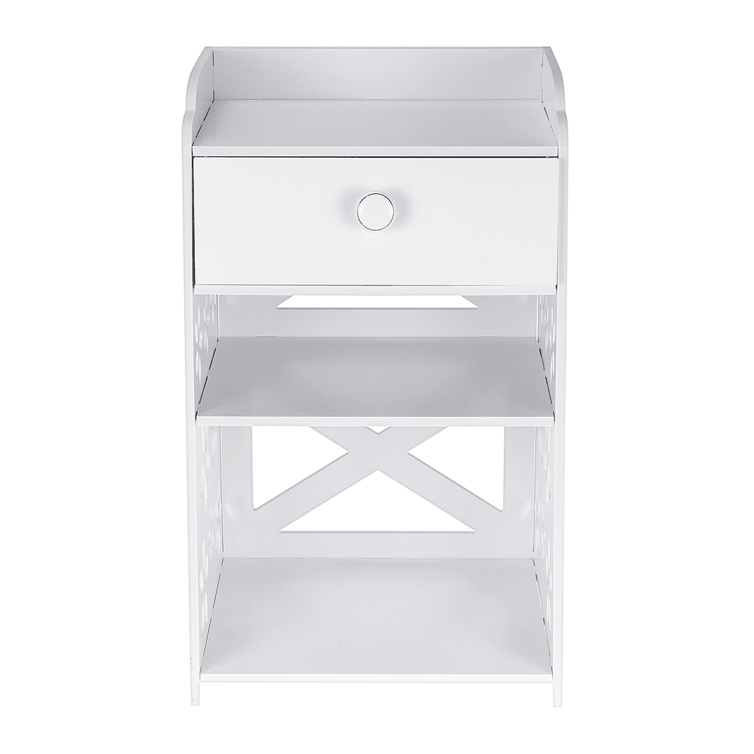 30*30*50Cm Retro Rural Style White Bedside Table Shelf Rack Cosmetic Storage Shelf