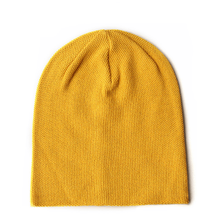 Men and Women All-Match Pure Color Broken Point Plain Acrylic Knitted Hat