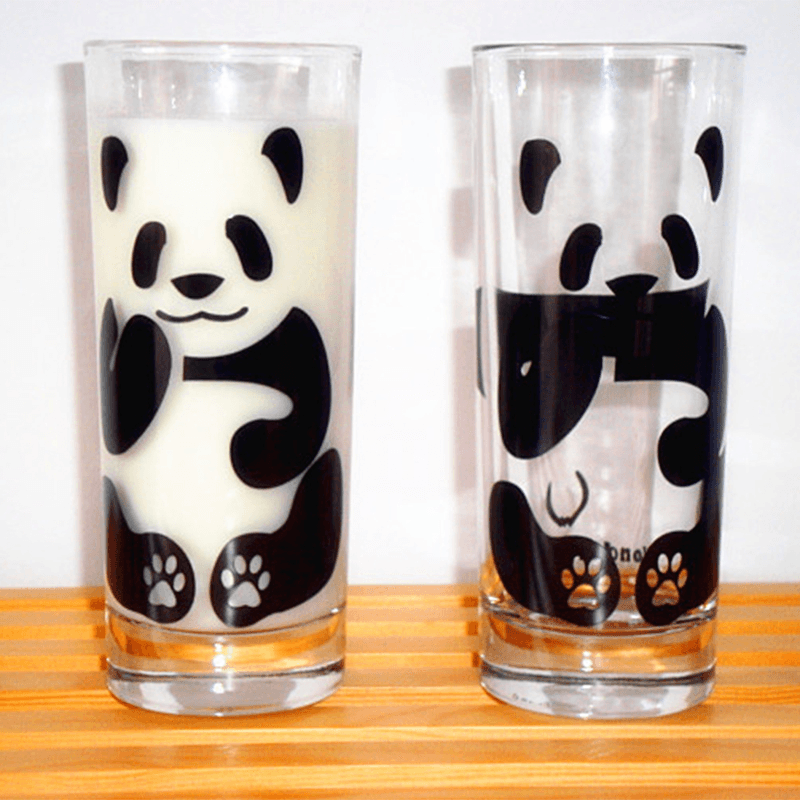 290ML Cute Panda Pattern Glass Milk Cup Coffee Cup