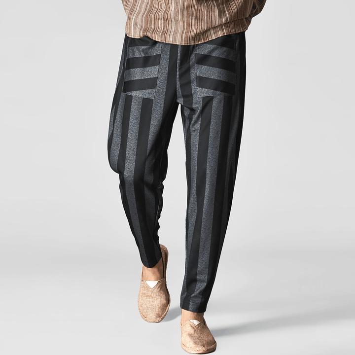 Stripe Narrow-Legged Loose Harem Pants