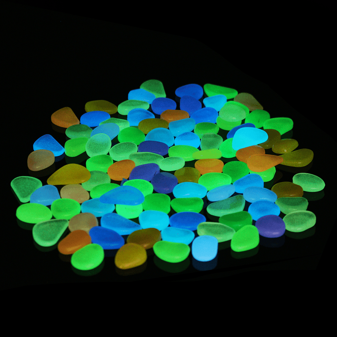 100Pcs Luminous Stones Pebble Gardening Aquarium Landscaping Pebble Villa Decorations