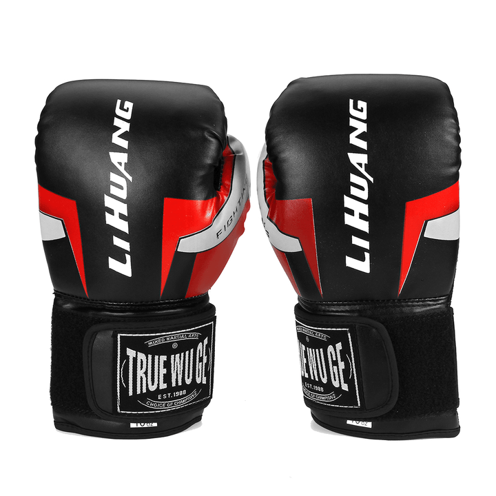 1 Pair Red/Black Adult Boxing Gloves Professional Sandbag Liner Gloves Kickboxing Gloves Men Women Boxing Training Fighting Tool