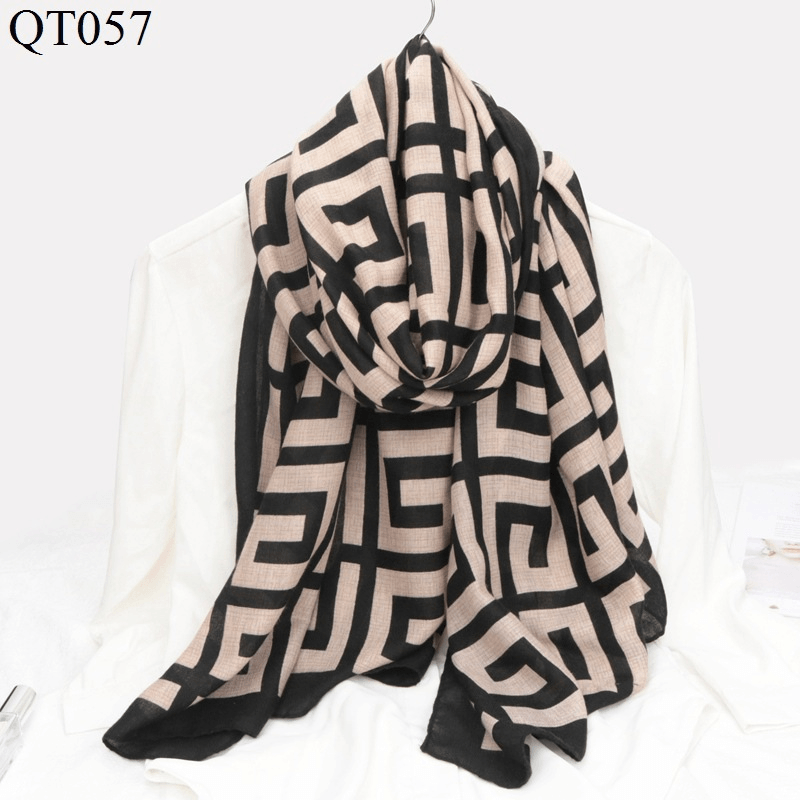 New Korean Style Cotton and Linen Scarf Women Fashion Trend Plaid Scarf Shawl Dual-Use