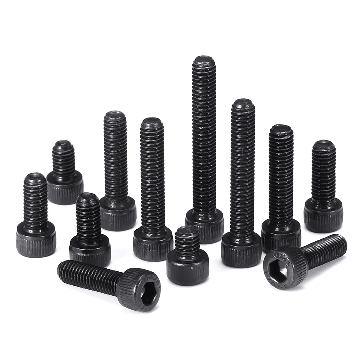 Suleve‚Ñ¢ M5CH7 140Pcs M5 12.9 Grade Carbon Steel Hex Socket Cap Head Screw Bolt 6-35Mm Set