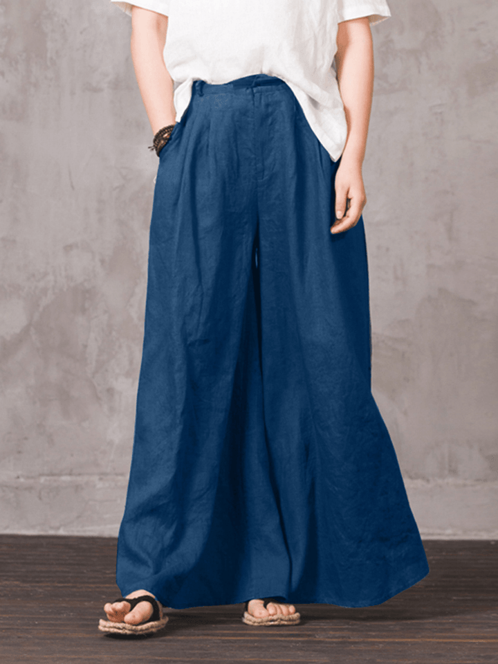 100% Cotton Woman Loose Fit Floor Length Pants