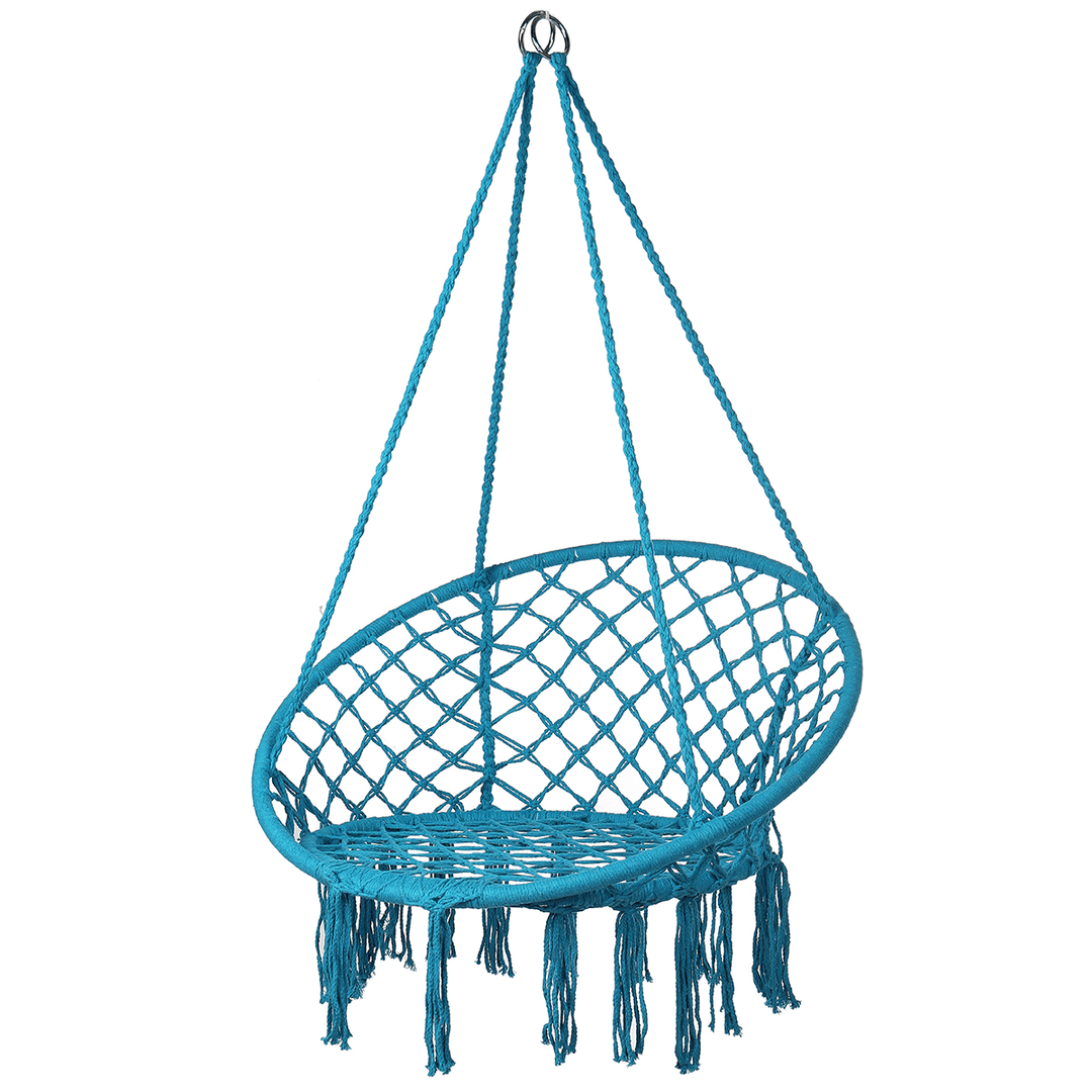 Macrame Swing Chair Kids Hanging Hammock Chair Max Load 125Kg Outdoor Indoor Garden - MRSLM